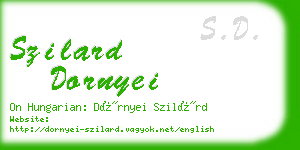 szilard dornyei business card